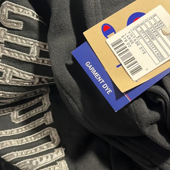 NWT $79 Champion Satin Logo Black Sweatpants - Picture 6 of 6